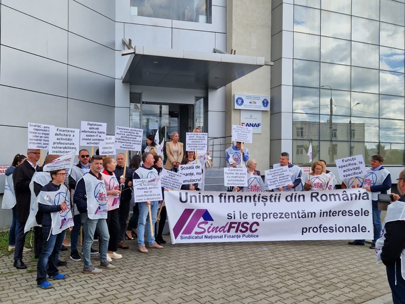 SindFISC picheteaza Direcția Regională Antifraudă Fiscală Sibiu